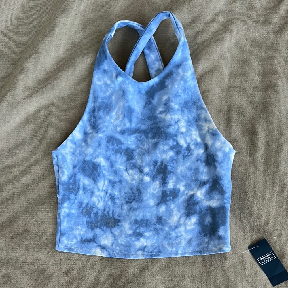 Abercrombie & Fitch Blue Tie-Dye Racerback Top